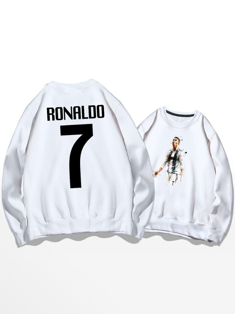 Cristiano Training Sweatshirt Ronaldo Numéro 7 Haut Homme - Blanc