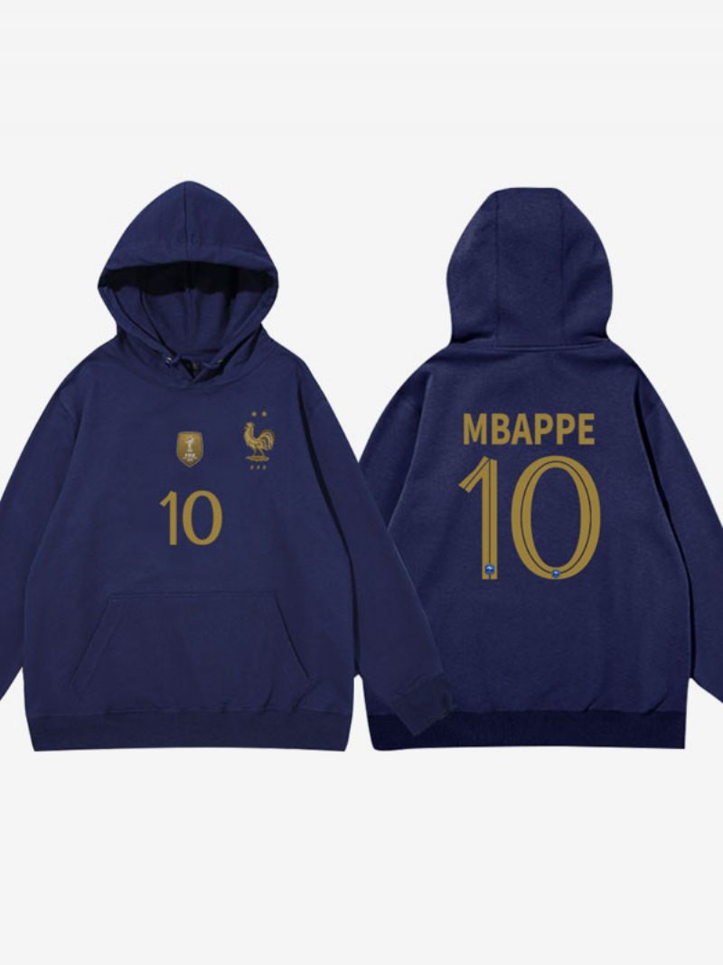 Équipe France Les Bleus Numéro 10 Mbappé Sweat À Capuche Bleu Pour Homme