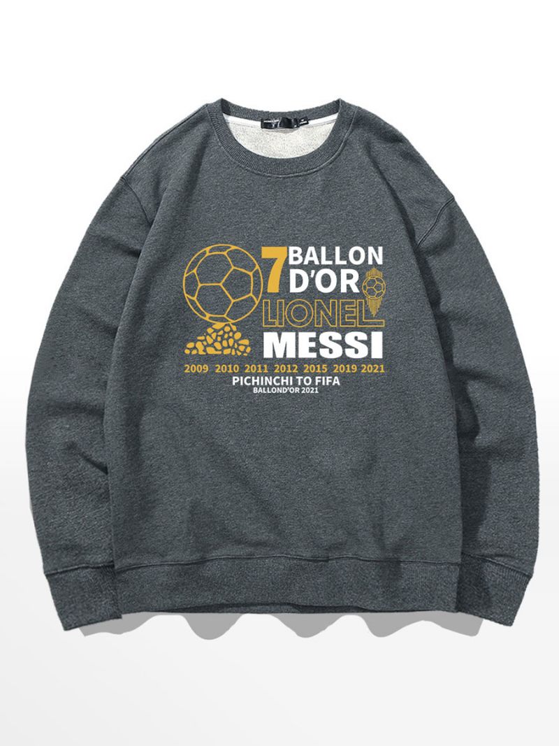 Messi Ballon D'or Sweat Haut Homme - Gris Foncé