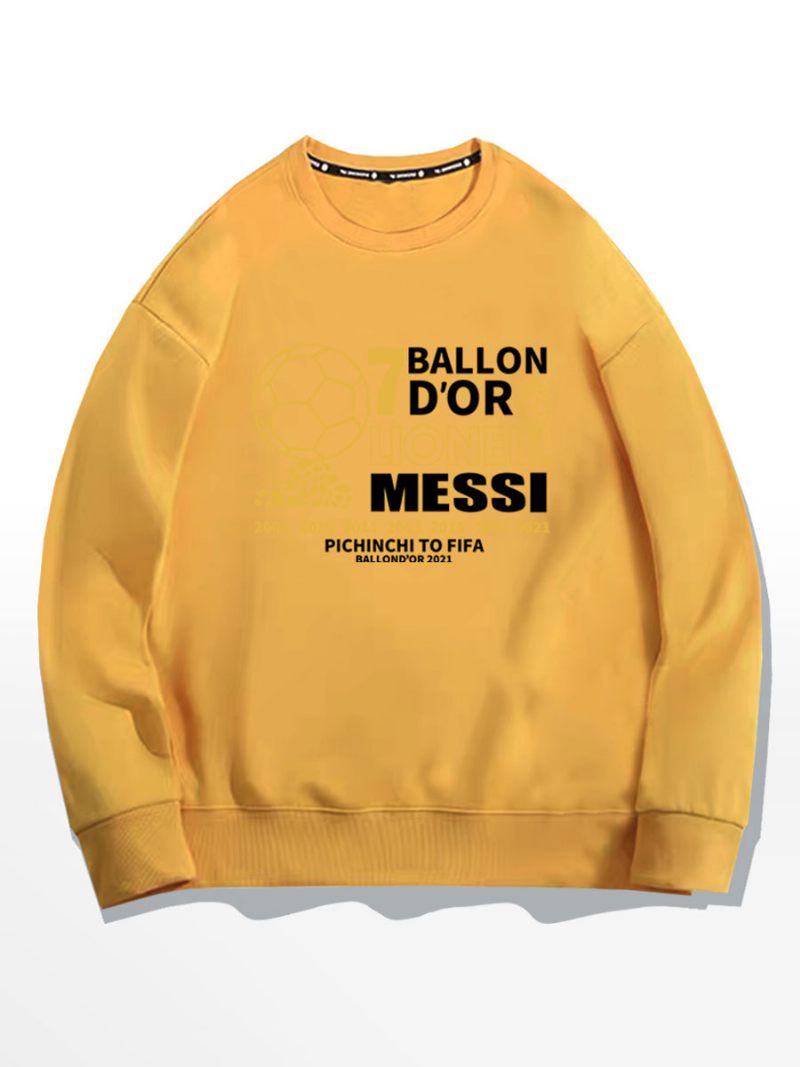 Messi Ballon D'or Sweat Haut Homme - Jaune