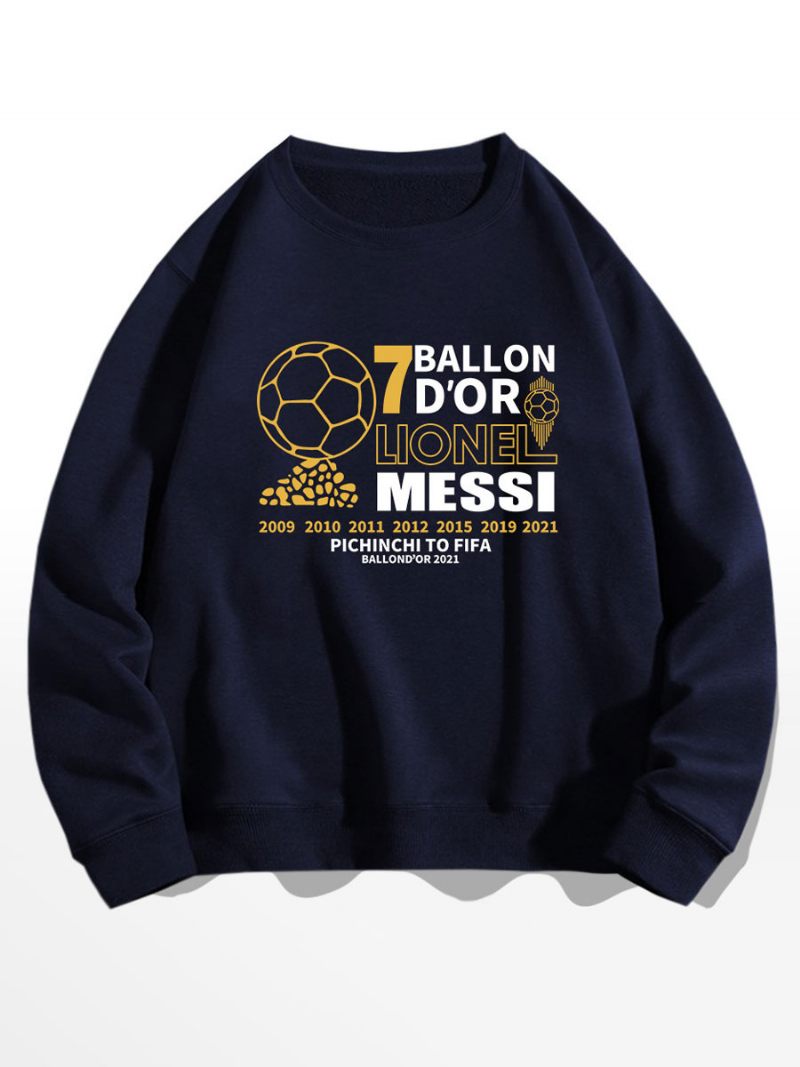 Messi Ballon D'or Sweat Haut Homme - Bleu Profond