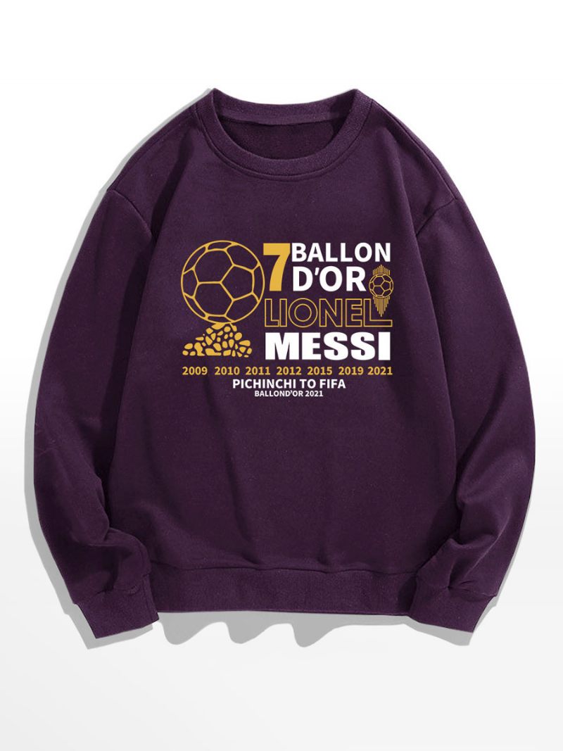 Messi Ballon D'or Sweat Haut Homme - Violet Foncé