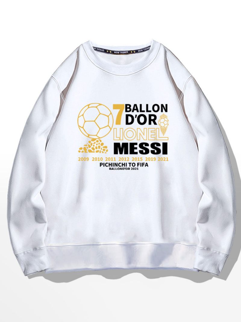 Messi Ballon D'or Sweat Haut Homme - Blanc