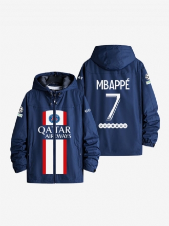 Psg Numéro 7 Mbappé Veste À Capuche Pour Homme Manches Longues Manteau Bleu 2024