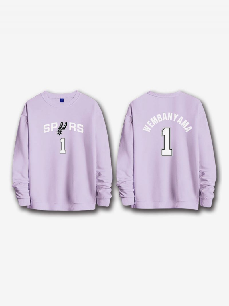 San Antonio Spurs Numéro 1 Wembanyama Sweat-shirt Pour Hommes - Violet