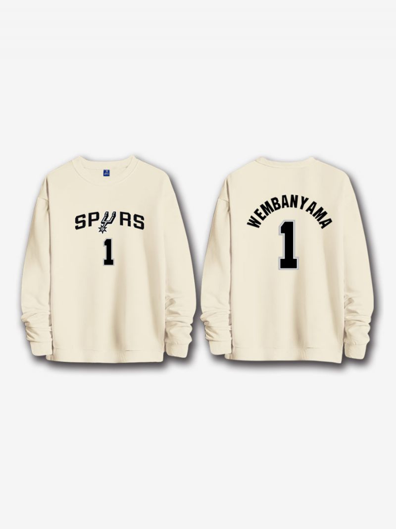 San Antonio Spurs Numéro 1 Wembanyama Sweat-shirt Pour Hommes - Beige