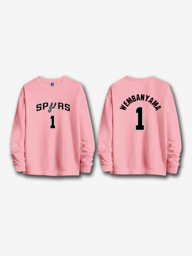 San Antonio Spurs Numéro 1 Wembanyama Sweat-shirt Pour Hommes - Rose