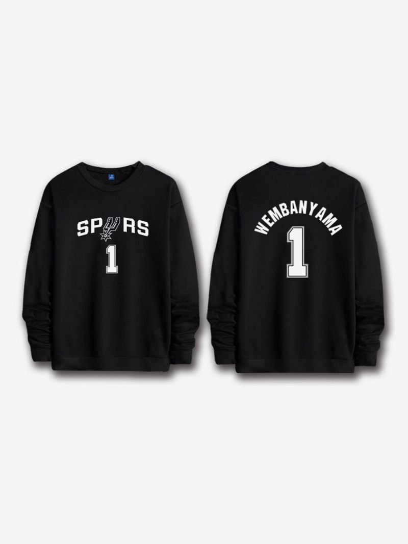 San Antonio Spurs Numéro 1 Wembanyama Sweat-shirt Pour Hommes - Noir