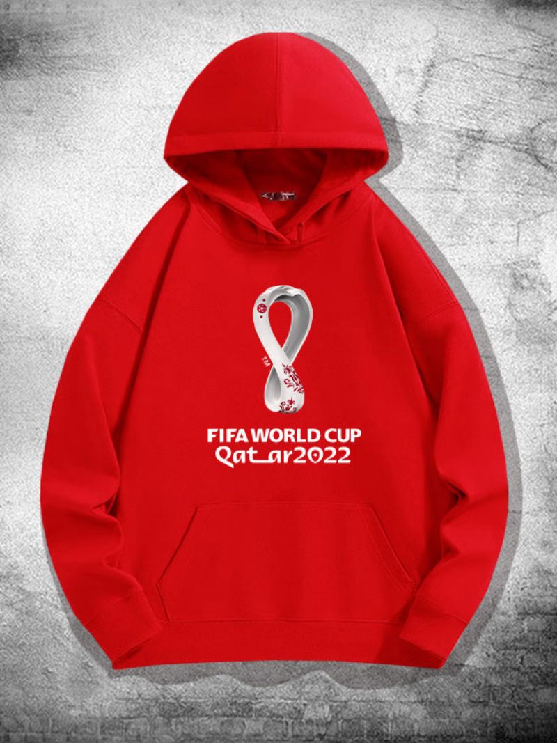 Sweat À Capuche Blanc Homme Equipe France Qatar 2022 Haut Manches Longues - Rouge