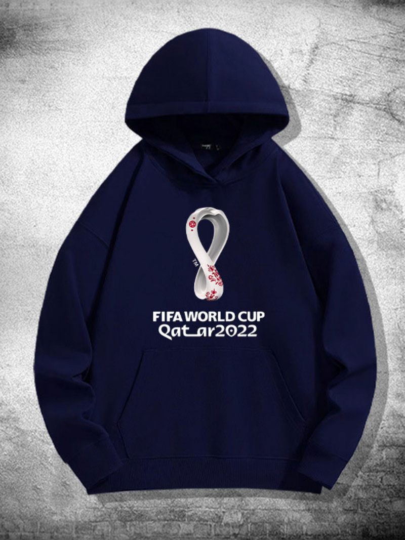 Sweat À Capuche Blanc Homme Equipe France Qatar 2022 Haut Manches Longues - Bleu Foncé