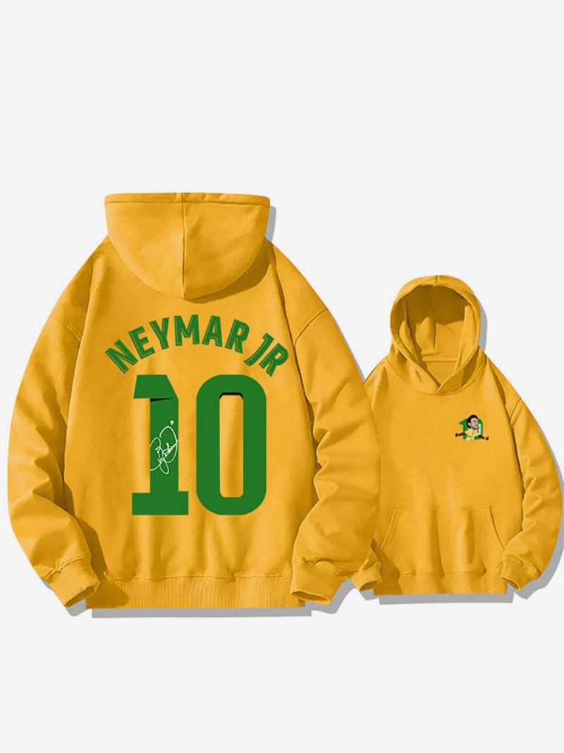 Sweat À Capuche D'entraînement Brésil Neymar Numéro 10 Pour Homme - Jaune