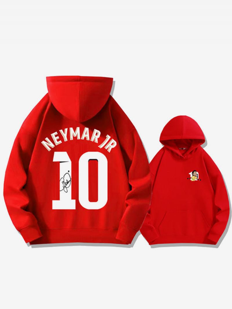 Sweat À Capuche D'entraînement Brésil Neymar Numéro 10 Pour Homme - Rouge