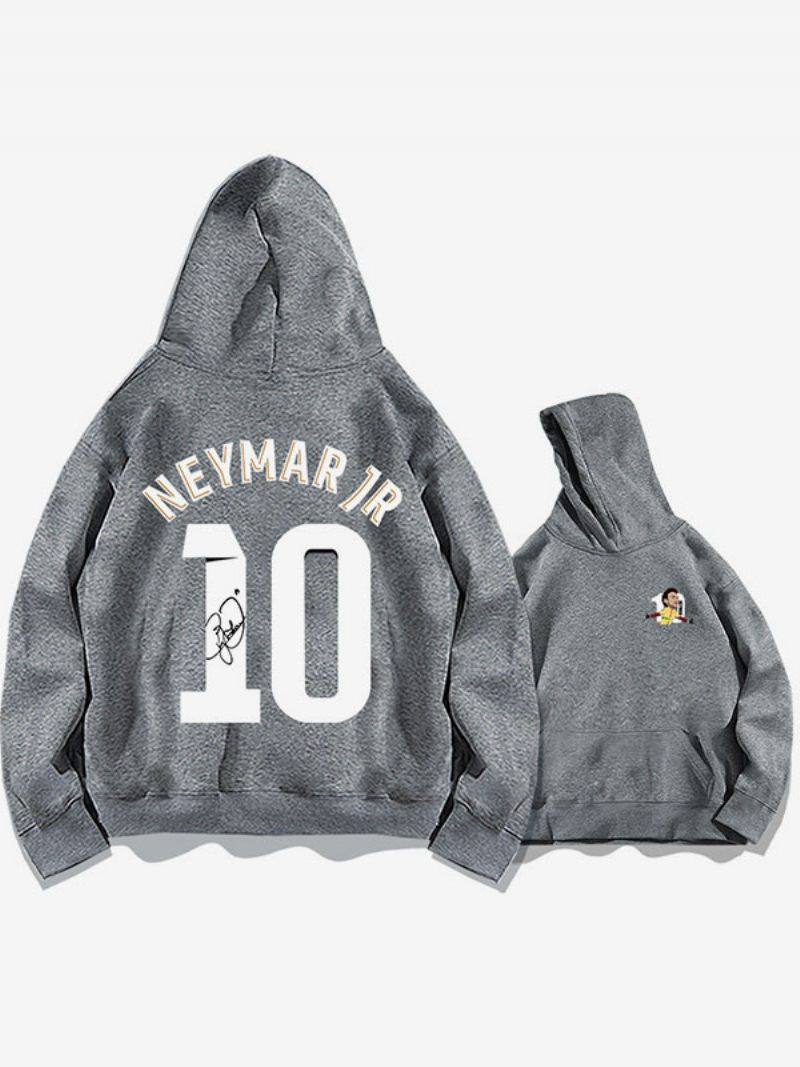 Sweat À Capuche D'entraînement Brésil Neymar Numéro 10 Pour Homme - Gris