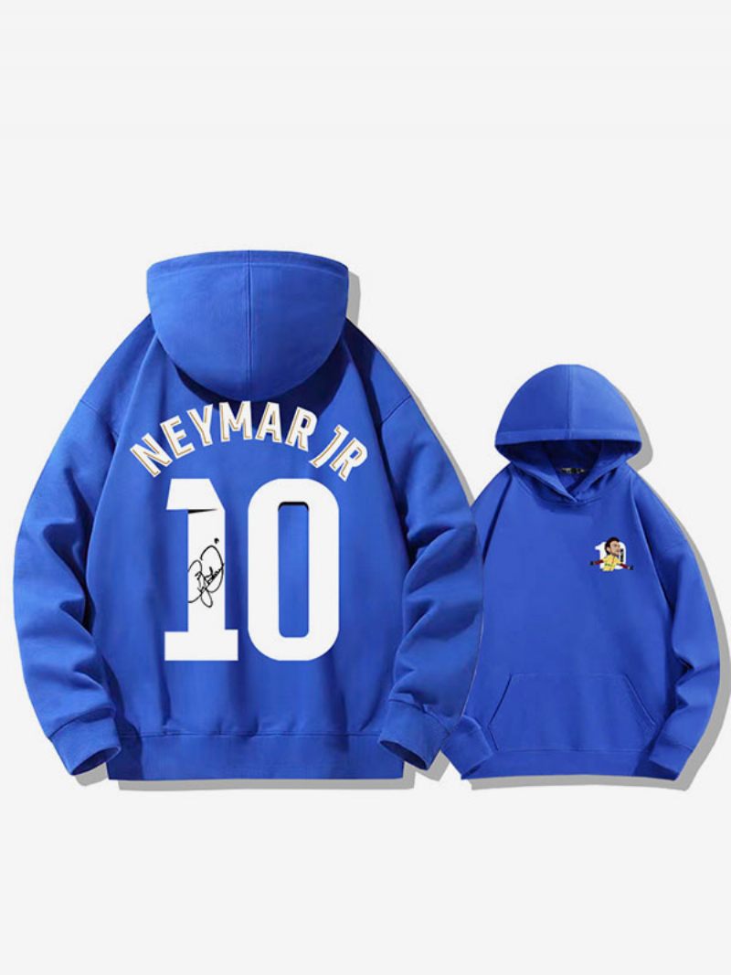 Sweat À Capuche D'entraînement Brésil Neymar Numéro 10 Pour Homme - Bleu