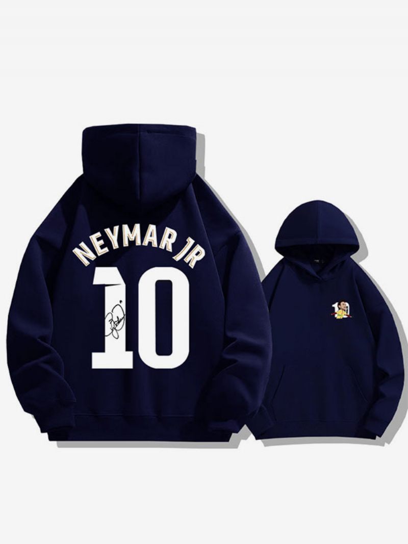 Sweat À Capuche D'entraînement Brésil Neymar Numéro 10 Pour Homme - Bleu Foncé