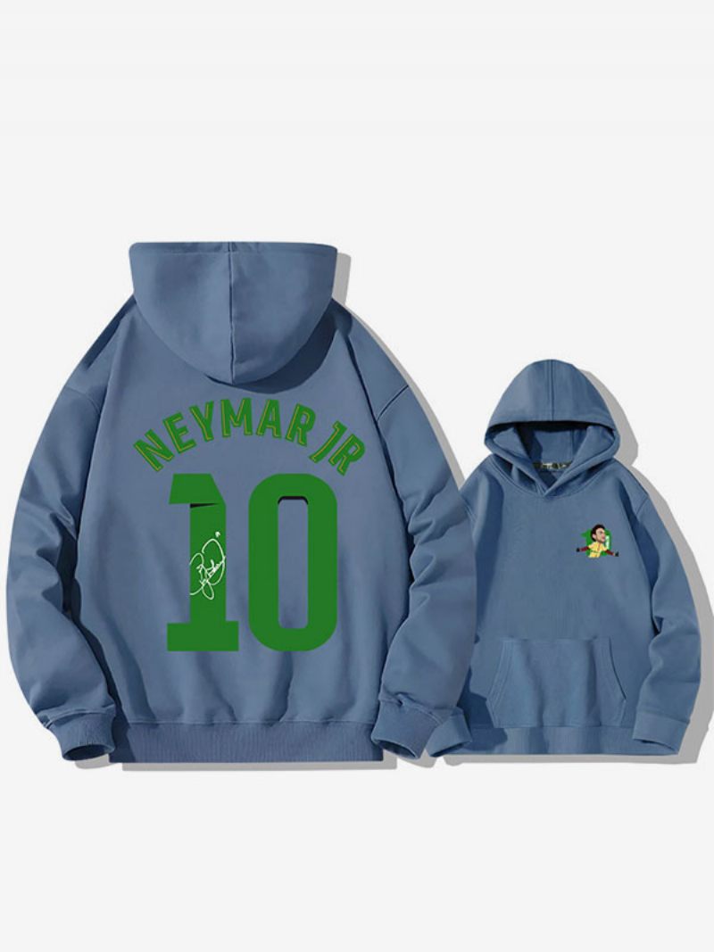 Sweat À Capuche D'entraînement Brésil Neymar Numéro 10 Pour Homme - Bleu Gris