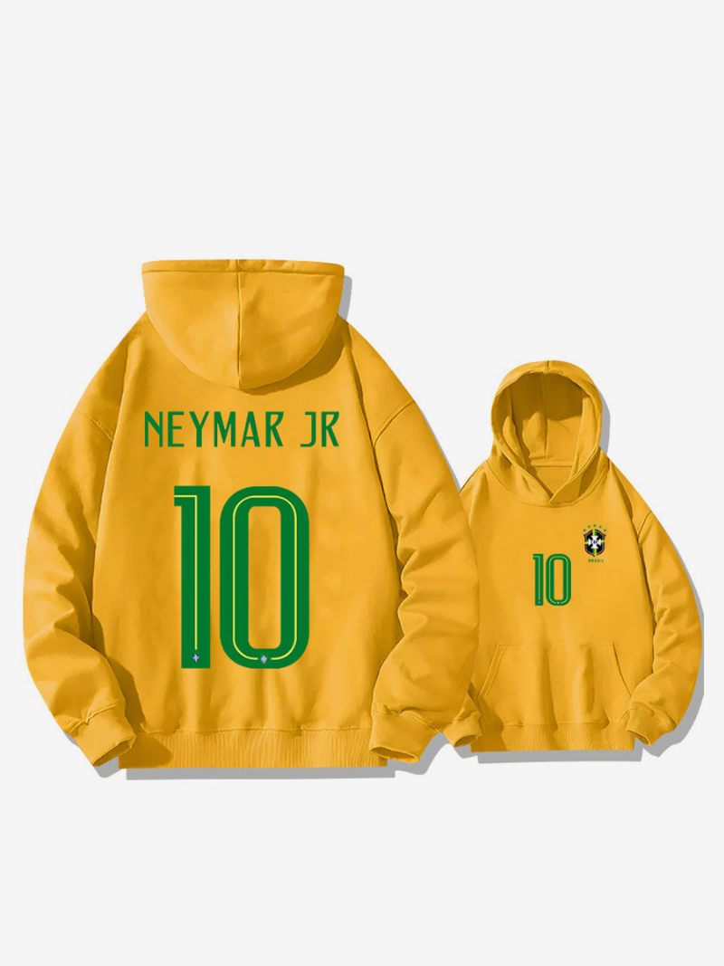 Sweat À Capuche D'entraînement Brésil Neymar Numéro 10 Pour Homme - Jaune