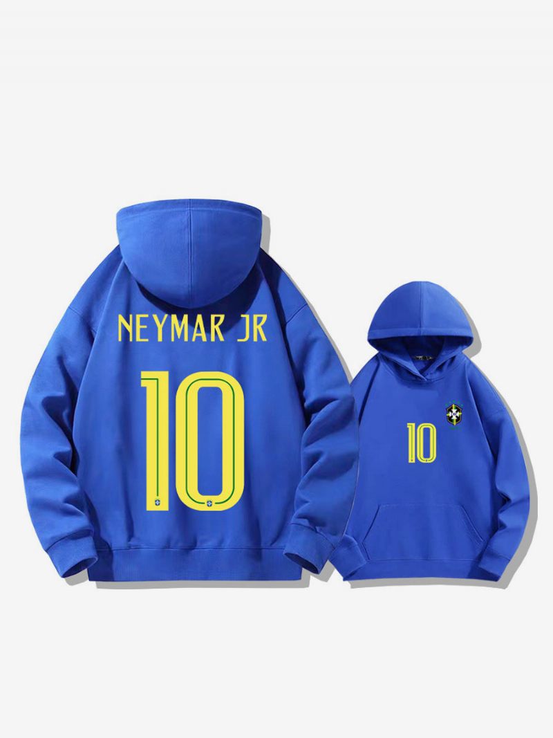 Sweat À Capuche D'entraînement Brésil Neymar Numéro 10 Pour Homme - Bleu