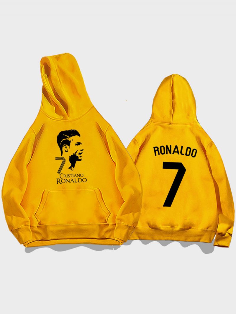 Sweat À Capuche D'entraînement Cristiano Ronaldo Numéro 7 Pour Homme - Jaune