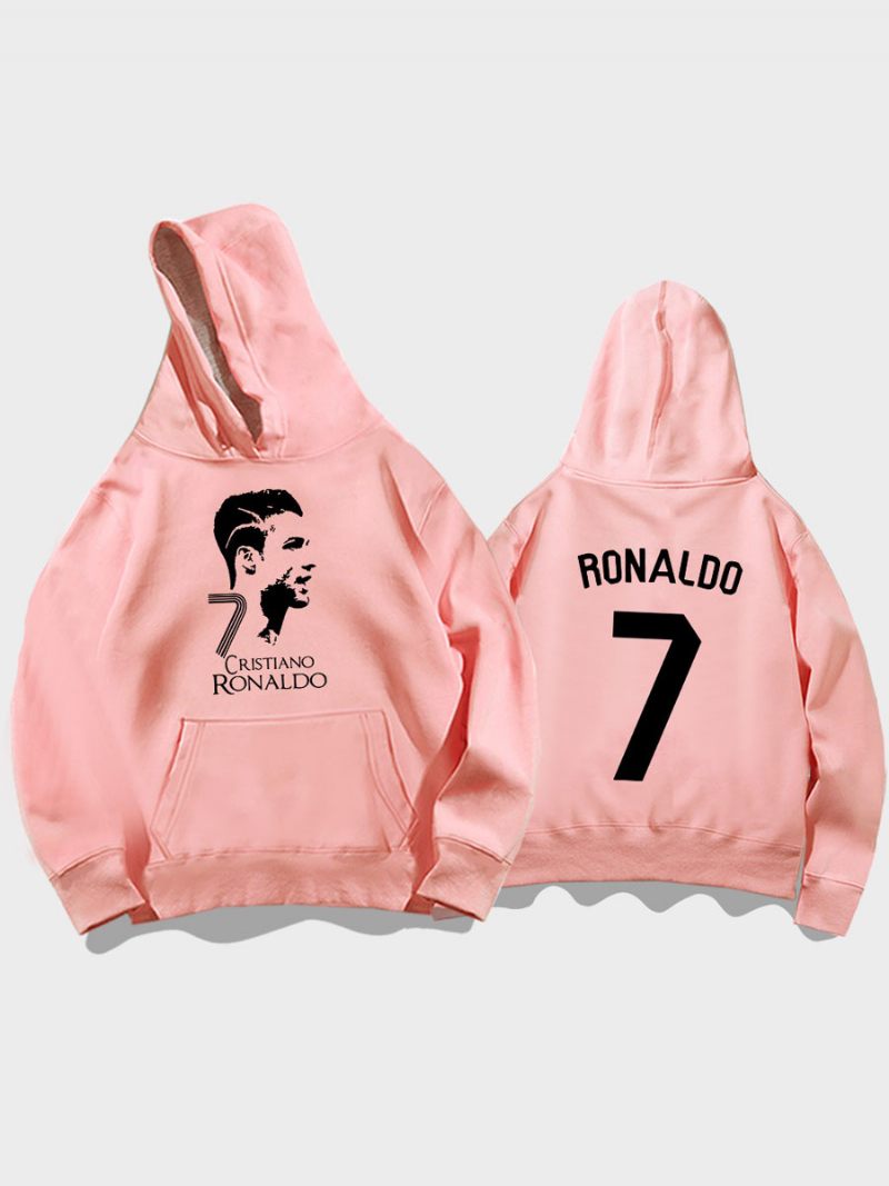 Sweat À Capuche D'entraînement Cristiano Ronaldo Numéro 7 Pour Homme - Rose