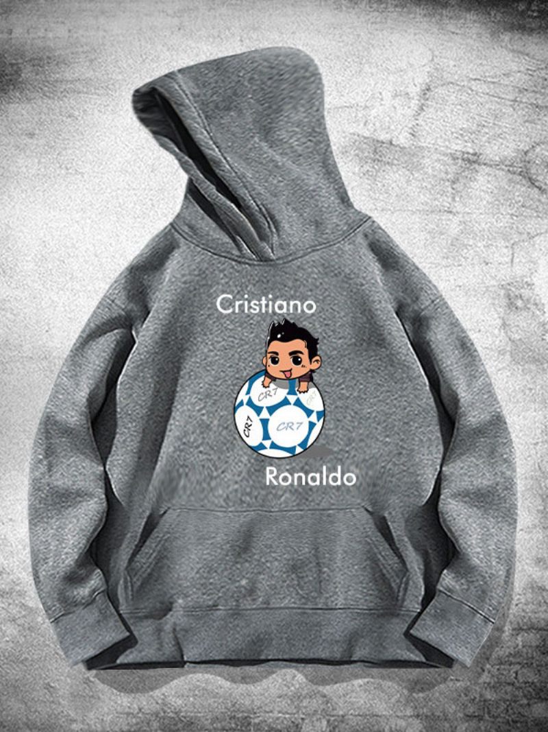 Sweat À Capuche Manches Longues Ronaldo Pour Hommes - Gris