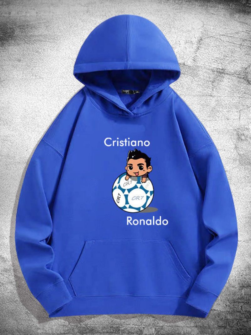 Sweat À Capuche Manches Longues Ronaldo Pour Hommes - Bleu