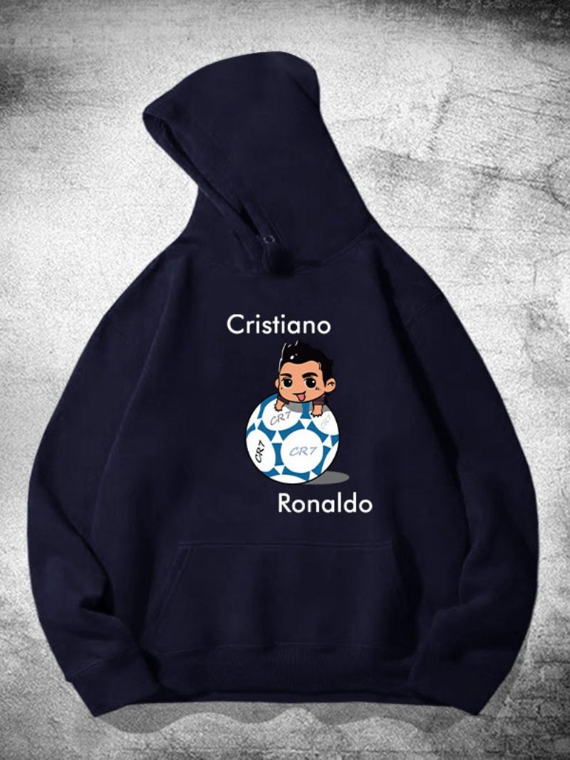 Sweat À Capuche Manches Longues Ronaldo Pour Hommes - Bleu Foncé