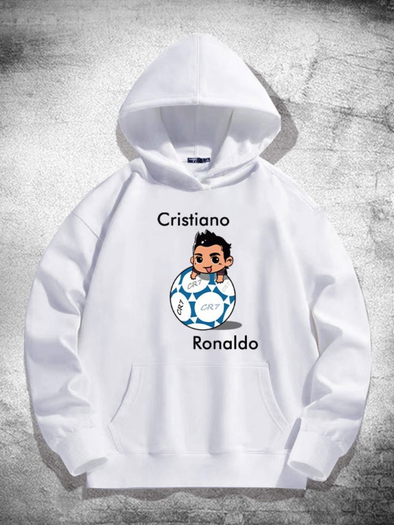 Sweat À Capuche Manches Longues Ronaldo Pour Hommes - Blanc