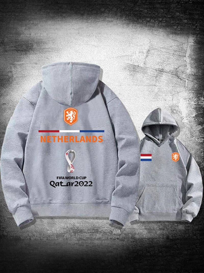 Sweat À Capuche Rouge Homme Equipe France Qatar 2022 Haut Manches Longues - Gris Clair