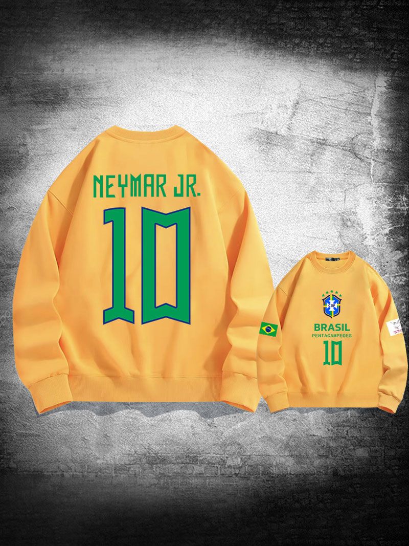 Sweat D'entraînement Brésil Neymar Numéro 10 Haut Homme - Jaune