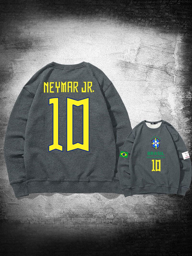 Sweat D'entraînement Brésil Neymar Numéro 10 Haut Homme - Gris