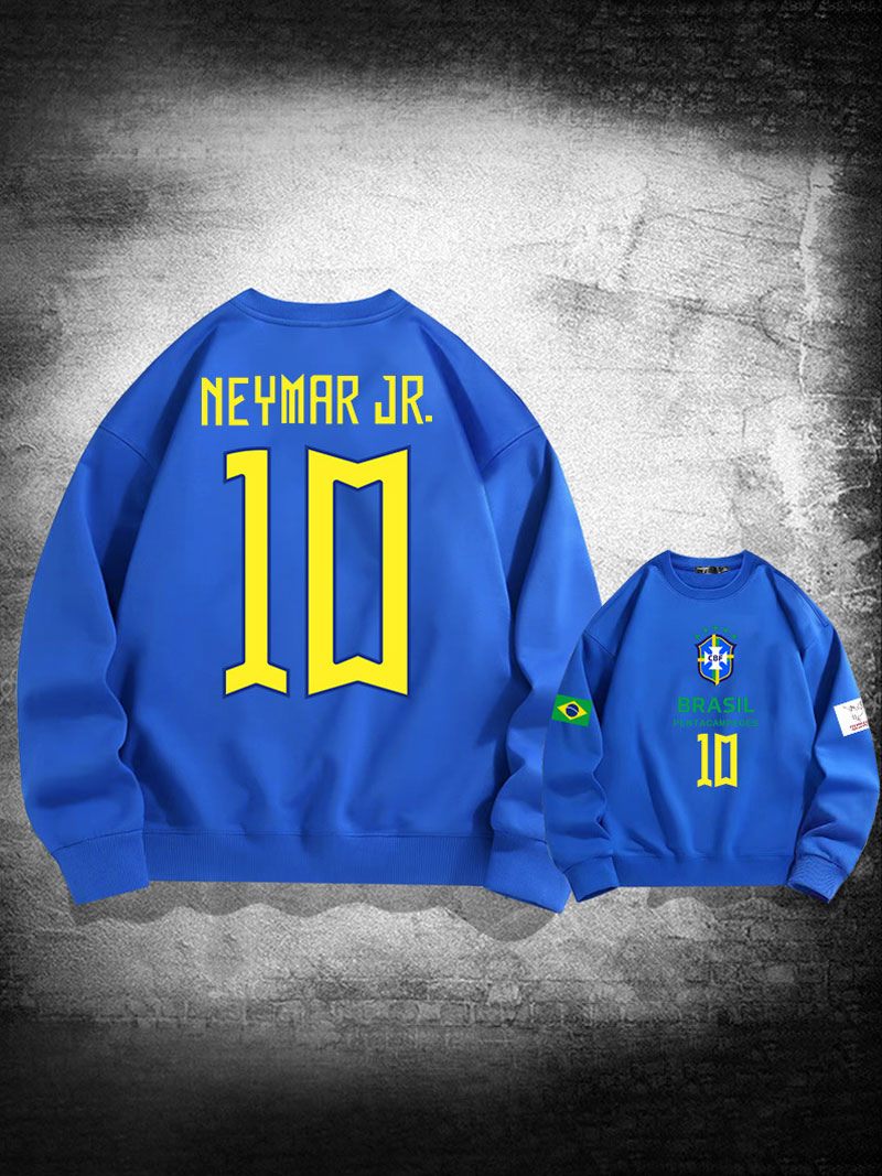 Sweat D'entraînement Brésil Neymar Numéro 10 Haut Homme - Bleu