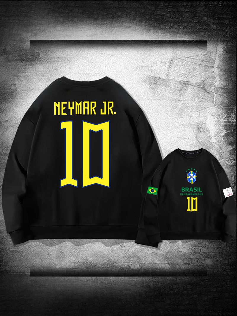 Sweat D'entraînement Brésil Neymar Numéro 10 Haut Homme - Noir