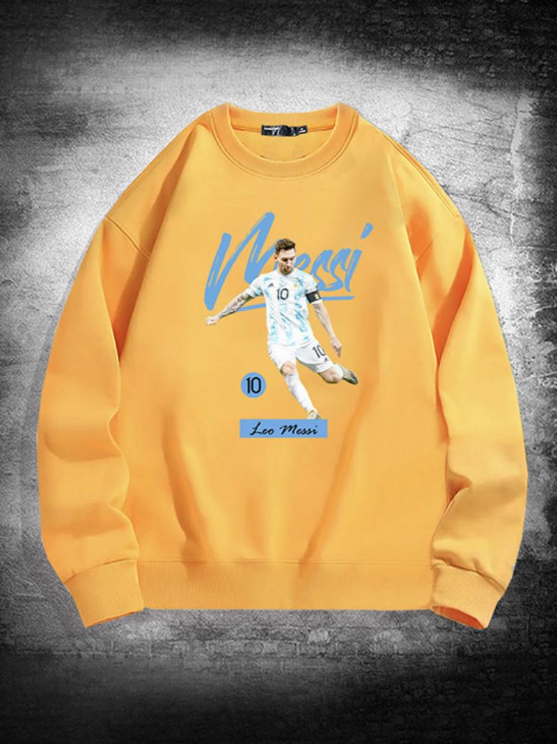 Sweat-shirt Argentine Messi À Manches Longues Pour Hommes - Jaune