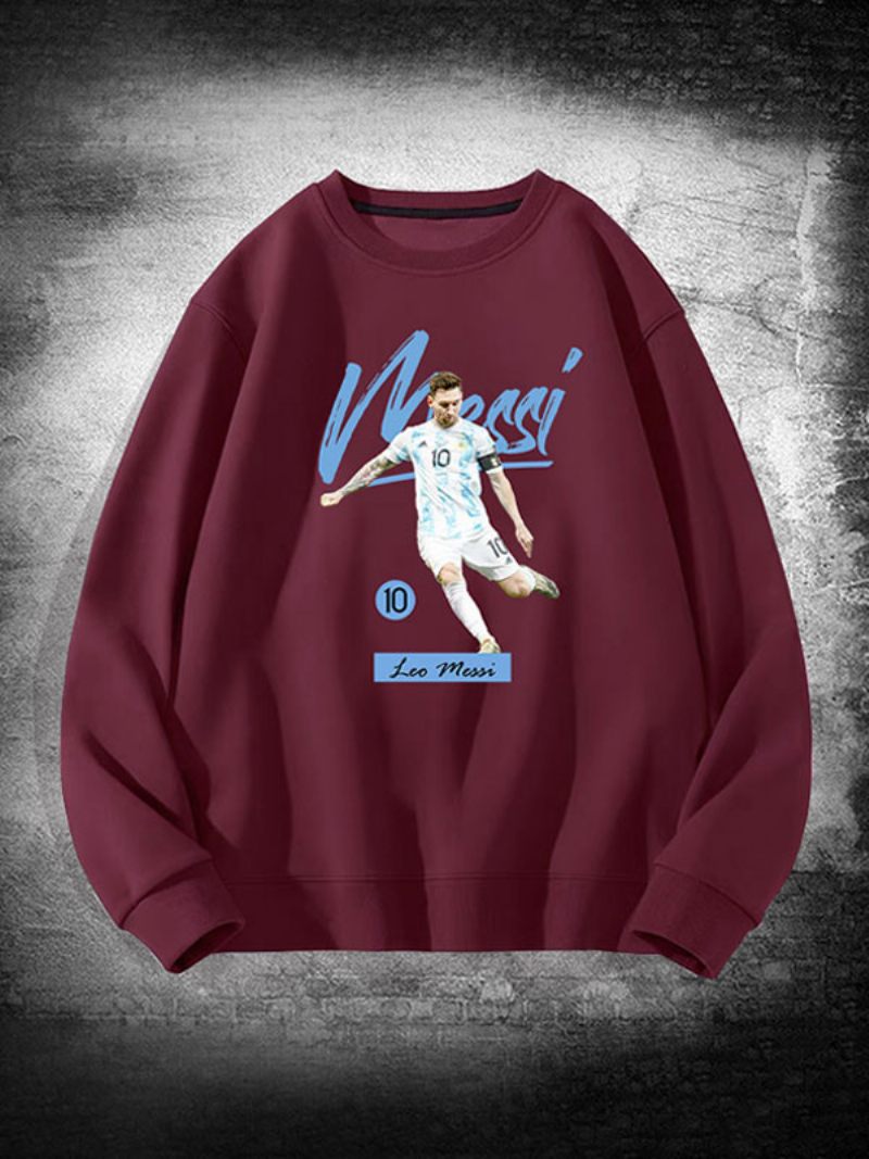 Sweat-shirt Argentine Messi À Manches Longues Pour Hommes - Bourgogne