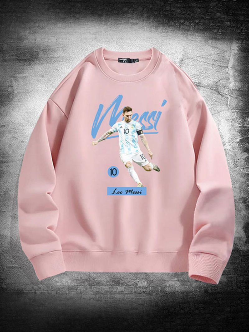 Sweat-shirt Argentine Messi À Manches Longues Pour Hommes - Rose