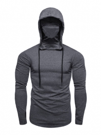 Sweat-shirt À Capuche Pour Hommes Manches Longues Polyester Gris