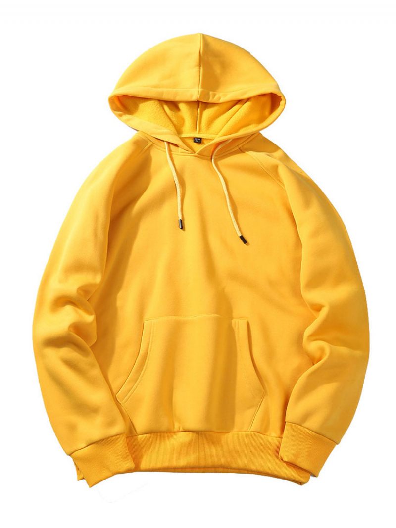 Sweat-shirt À Capuche Manches Longues Polyester Pour Hommes - Jaune