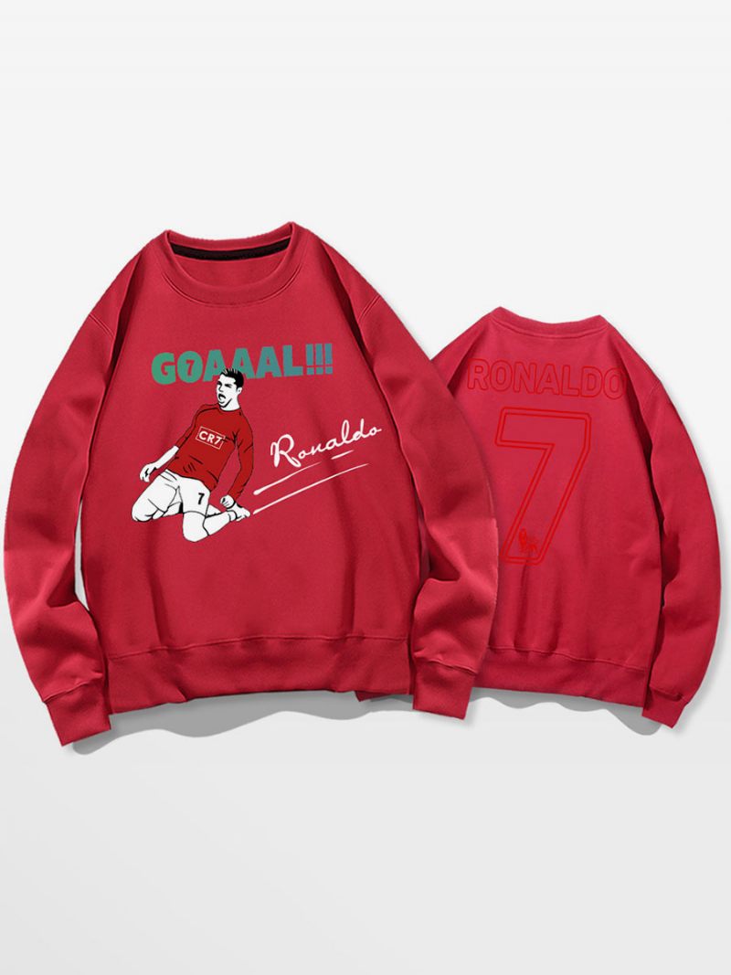 Sweat-shirt Ronaldo Pour Hommes Et Adultes - Rouge