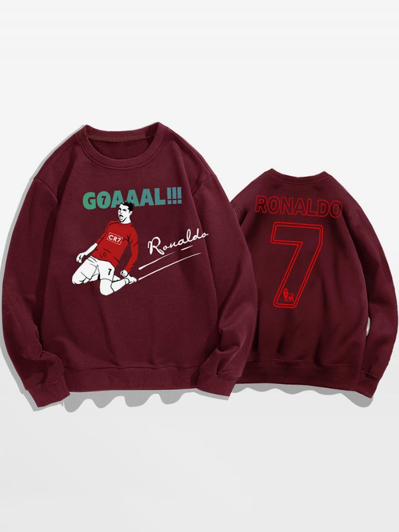 Sweat-shirt Ronaldo Pour Hommes Et Adultes - Bourgogne