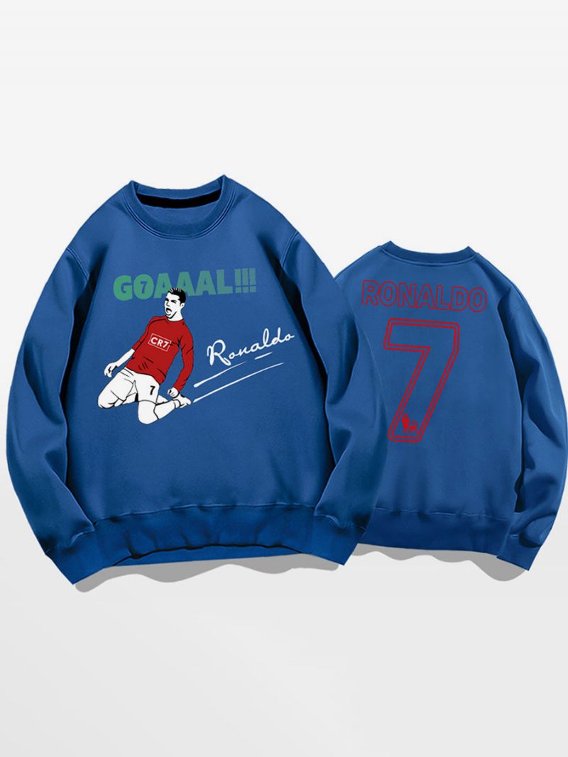 Sweat-shirt Ronaldo Pour Hommes Et Adultes - Bleu