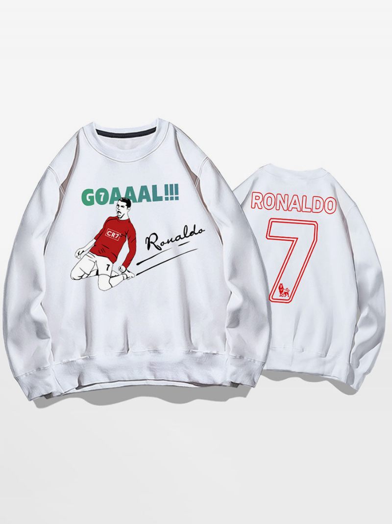 Sweat-shirt Ronaldo Pour Hommes Et Adultes - Blanc