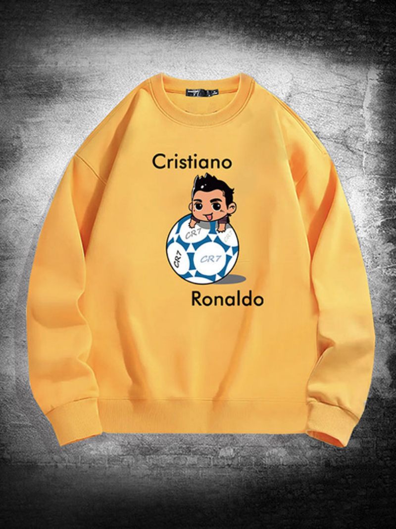 Sweat-shirt Ronaldo À Manches Longues Pour Hommes - Jaune