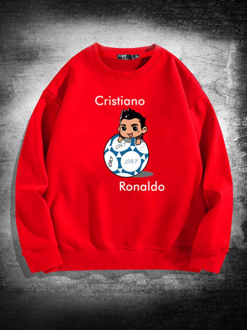 Sweat-shirt Ronaldo À Manches Longues Pour Hommes - Rouge