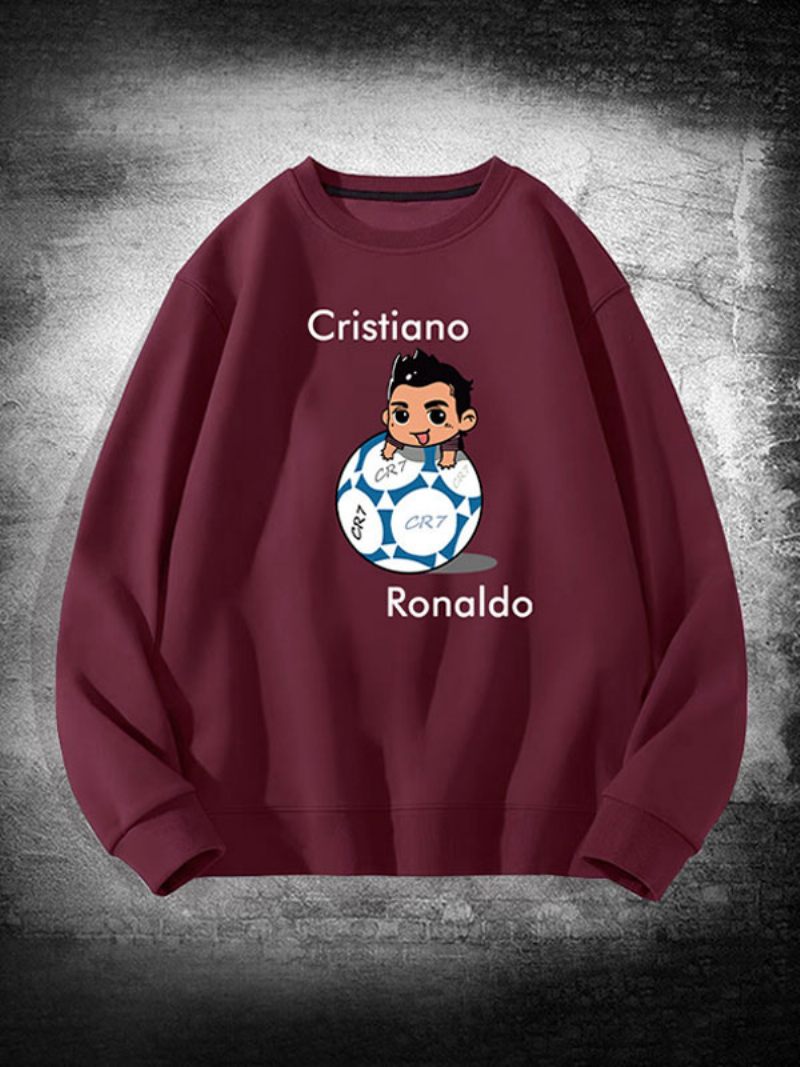 Sweat-shirt Ronaldo À Manches Longues Pour Hommes - Bourgogne