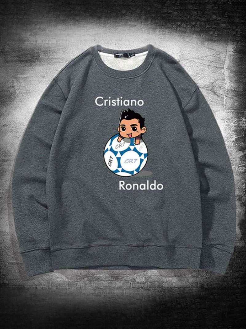 Sweat-shirt Ronaldo À Manches Longues Pour Hommes - Gris