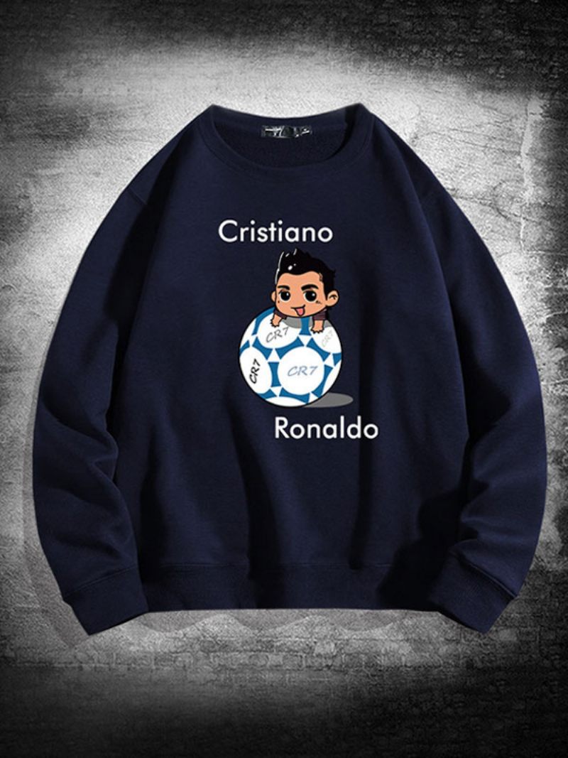 Sweat-shirt Ronaldo À Manches Longues Pour Hommes - Bleu Foncé