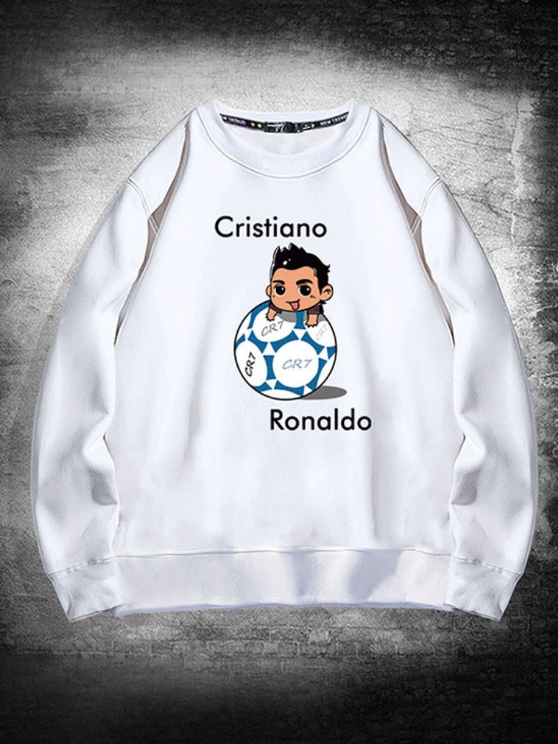 Sweat-shirt Ronaldo À Manches Longues Pour Hommes - Blanc