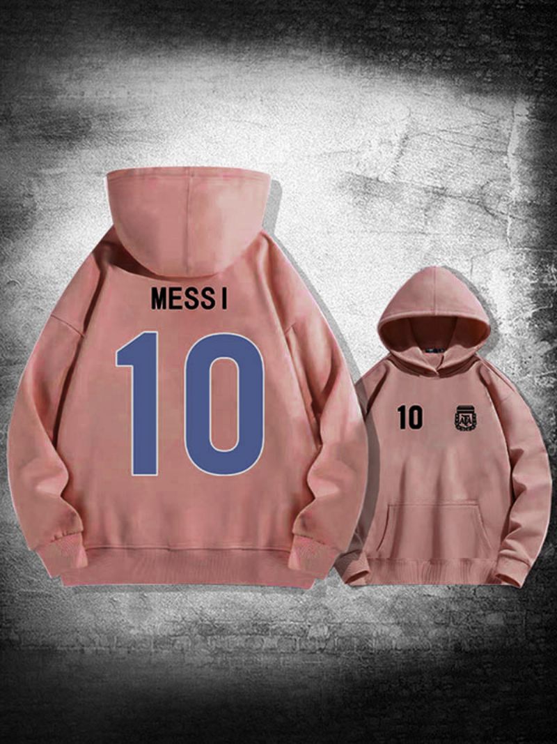 Veste À Capuche Argentine Messi Numéro 10 Pour Homme - Rose