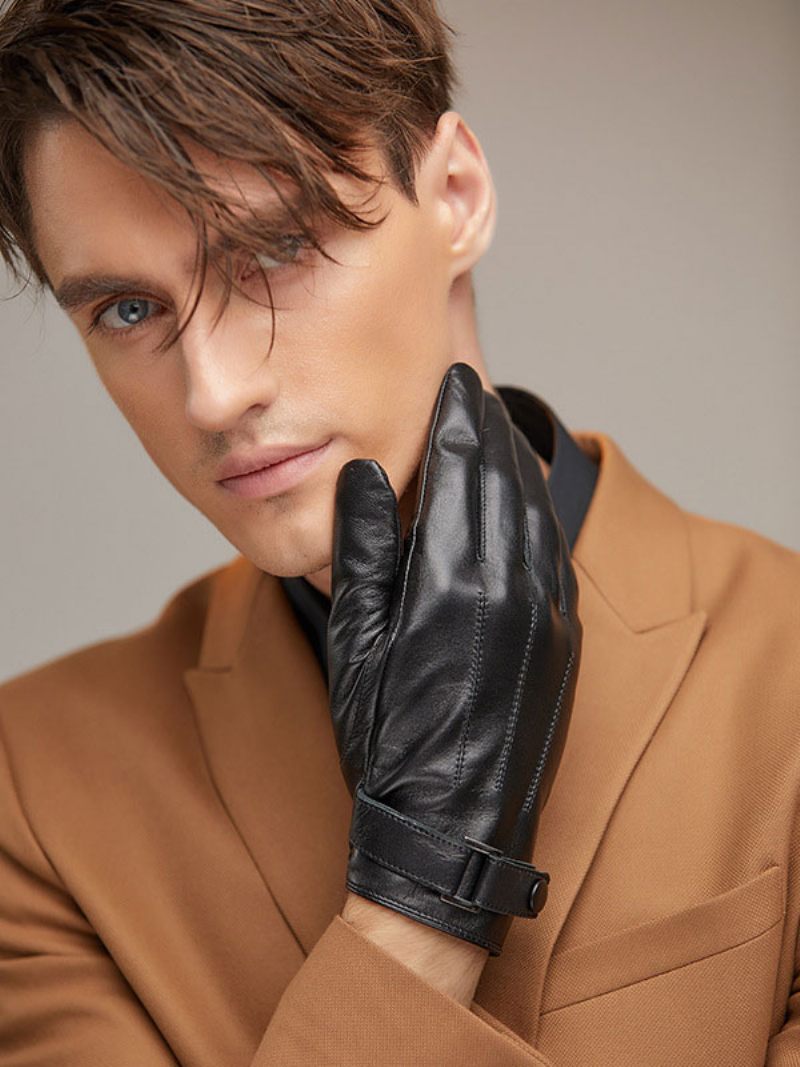 Gants Courts Chauffants D'hiver Pour Hommes - Noir